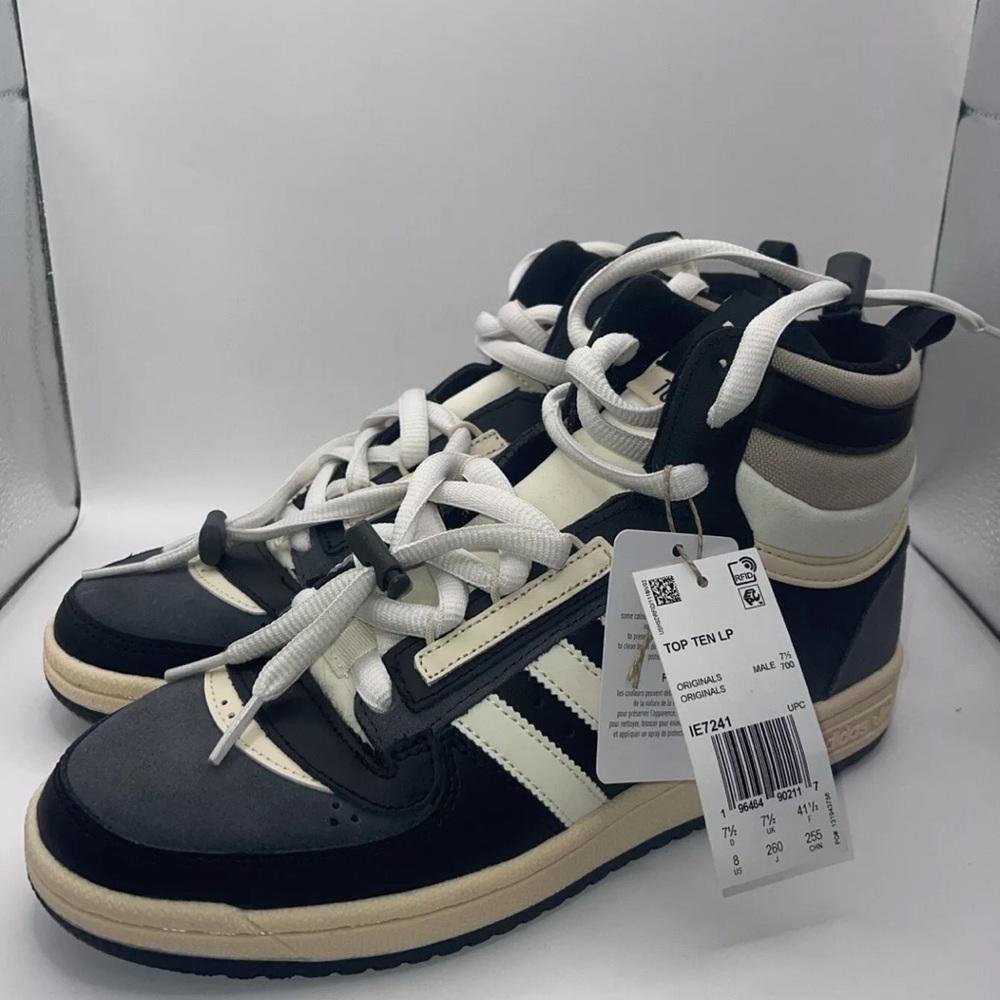 Adidas Top Ten LP Black/White-Wonder Beige IE7241 Men Size 8 NEW